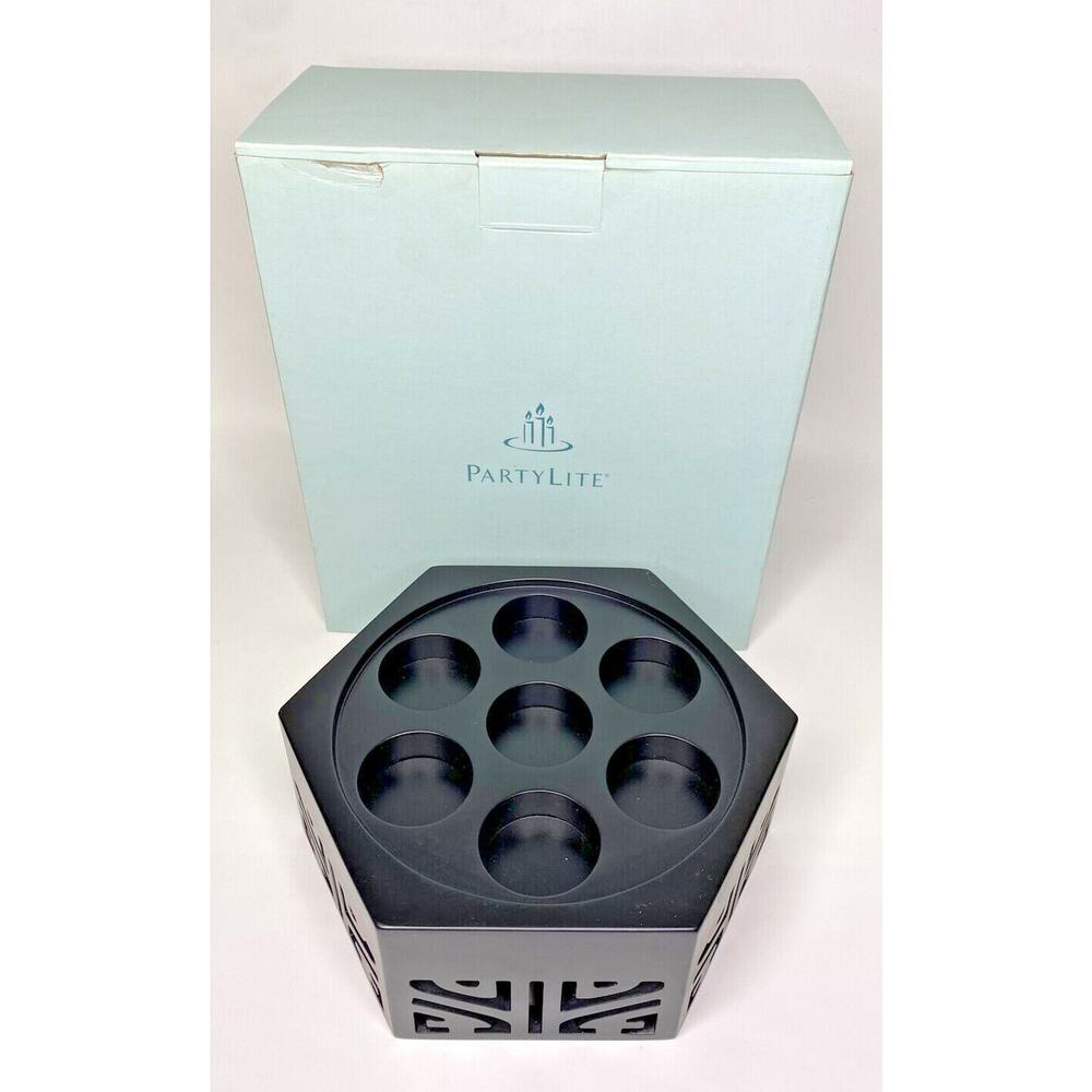 PartyLite Hexagon 3 Wick Candle Holder Retired Rare‎ NIB P13A/P9650